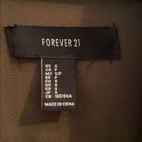 Forever 21 army green drawstring fall jacket - Picture 2 of 4